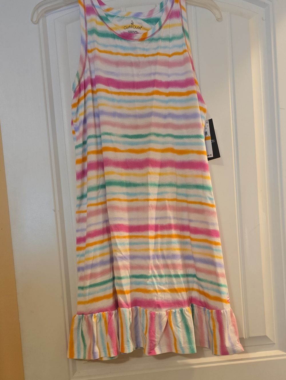 Cuddl Duds Pastel Rainbow Stripe Chemise